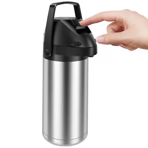 64oz Steel Vacuum Kettle Flask Dispenser Hot Cold Tea Coffee Insulated Air Pot' - Picture 1 of 11