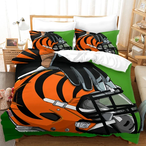 Cincinnati Bengals Bedding Set Duvet Cover Quilt Cover 2 Pillowcase US size Gift Cover