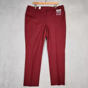 Talbots Dress Pants Women 18 Maroon High Waist Slim Fit Straight Leg Classic NWT - Picture 1 of 12