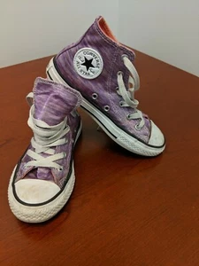 KID'S CONVERSE ALL STAR Purple Canvas Knit Hi Top Athletic Shoes Youth Size 12 - Picture 1 of 5