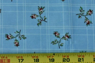 27" Long, Red Pink Green Floral Blue, Maywood/Willowberry/Cottage Romance, P4956 - Image 1 of 4