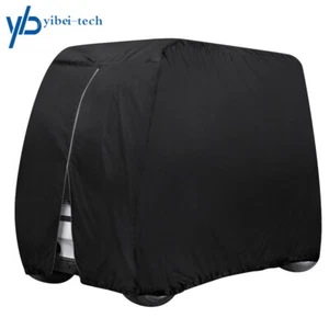 Waterproof Golf Cart Black Storage Cover 4 Passenger For EZGO Club Car YAMAHA - Picture 1 of 8