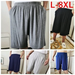 Pantalones cortos boxer elásticos para dormir suaves modales de salón para hombre con bolsillos - Imagen 1 de 16