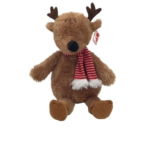 Gund Christmas Reindeer With Scarf Brown Soft Plush 4061608 Stuffed Animal New - Picture 1 of 10