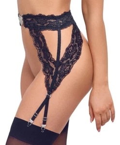 Lace Suspender Belt with Heart Clasp - Picture 1 of 8