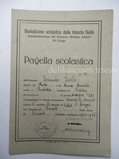 PAGELLA SCOLASTICA 1946 TRIESTE De Amicis Governo militare alleato GMT FTT