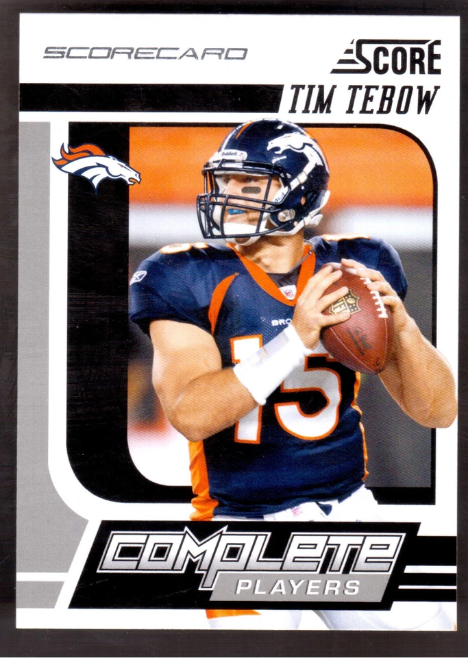 2011 SCORE #17 TIM TEBOW COMPLETE PLAYERS SCORECARD - Image 1 of 1