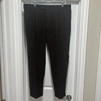 Lauren Ralph Lauren Corduroy Double Reverse Pleated Dress Pants 38x30 (29) Brown - Image 1 of 4