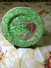 Hand Painted Dragon Plate (Green)