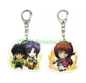 Set of 2 Rurouni Kenshin Acrylic Keychain Yahiko Myoujin, Kaoru Kamiya v1 - Picture 1 of 2