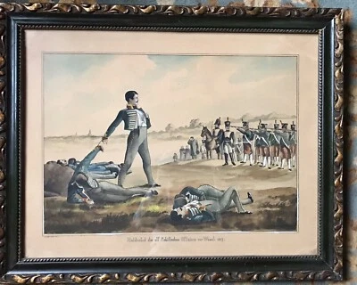 tableau Militaria, Officier Au Champs De Bataille,aquarelle De 1904 - Photo 1/4