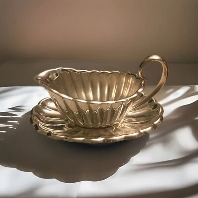 RARO Vintage Reed & Barton Plato de Plata Gravy Boat & Plat Holiday 177 ENVÍO GRATUITO Foto 1 de 4
