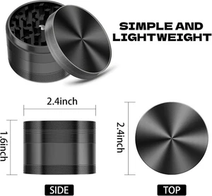 Grinder Magnetic Herb - Medium 2.5 inch (BLACK) 4 Pcs - US SELLER - Picture 1 of 6