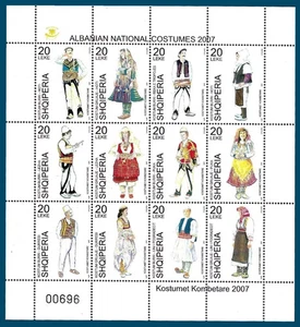 ALBANIA 2007 - " National Costumes " Sheet Error - Very Rare - Picture 1 of 2