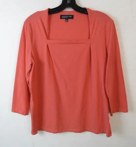 Jones New York Cotton Knit Top -Size XL - Square Necklin peach/coral ? F-25 - Picture 1 of 6
