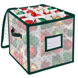 Christmas Ornament Storage Box, Christmas Storage Containers Organizer Bag wi... - Picture 1 of 6