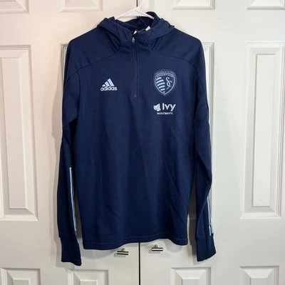 Adidas Sporting Kansas City MLS 1/4th Zip Hoodie Soccer FI1429 Adult Small - Image 1 of 4