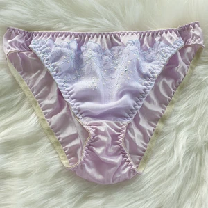 Silky Nylon Panty Sheer Lilly Purple Bikini Sissy Lace Brief Sz. 7-8 Hip 38-42" - Picture 1 of 18