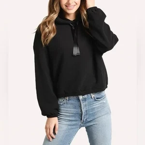 Felpa pullover manica lunga con cappuccio ATM colore nero taglia XS - Foto 1 di 9