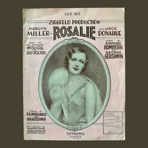Rosalie Say So Noten 1928 Ziegfeld Marilyn Miller Gershwin Romberg Vintage - Bild 1 von 5