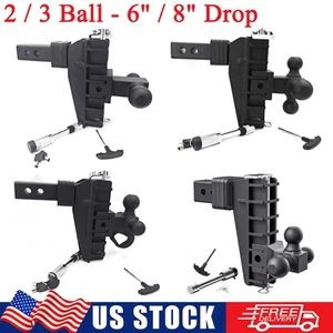 2.5" Receiver 6"/8'' Drop Adjustable Towing Hitch 2/3 Ball Mount Trailer 25000lb - Picture 1 of 12