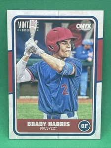 BRADY HARRIS 2025 ONYX VINTAGE BASEBALL BASE CARD PROSPECT - Picture 1 of 2
