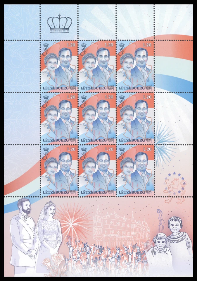 Hoja de pareja Gran Ducal Luxemburgo 2025 MNH Foto 1 de 1