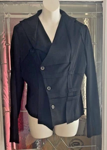 Vintage 80s LEIKO Off Set Button Up Cropped Blazer Jacket Coat Size 8 - Bild 1 von 3
