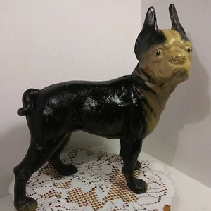 Antique / Vintage  Cast Iron Boston Terrier Dog Door Stopper. Beautiful Piece - Picture 1 of 12