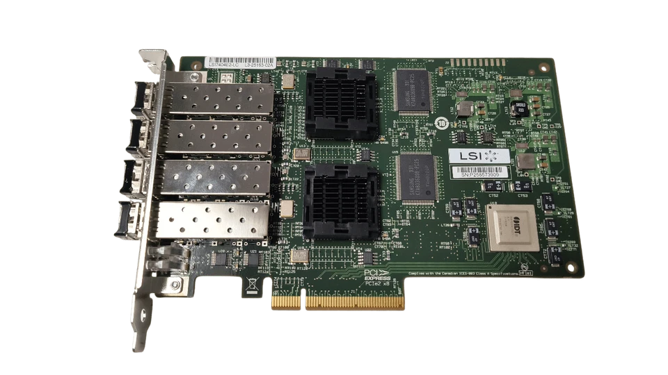 LSI LSI7407E2-LC  L3-25163-03A Quad Port 4GB HBA PCIe FC Card FSP+ - Image 1 of 4