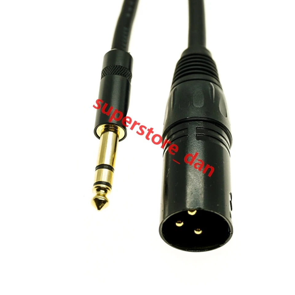 Golden Microphone XLR 3-Pin Male to 1/4" Stereo Plug Shielded Mic Cable Cord TRS - Image 1 of 1