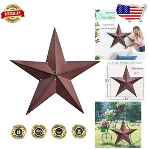 Versatile 24-Inch Iron Barn Star with Rust Finish – Ideal for Home Decoration - Picture 1 of 9