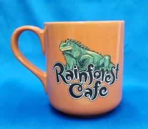 Rainforest Cafe Orange Iggy Iguana Lizard Mug Large Ceramic Cup 2000 Disney - Picture 1 of 8