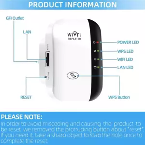 WLAN Verstärker Repeater Router Wifi Signal Verstärker Booster 300 Mbit/s - Afbeelding 1 van 4