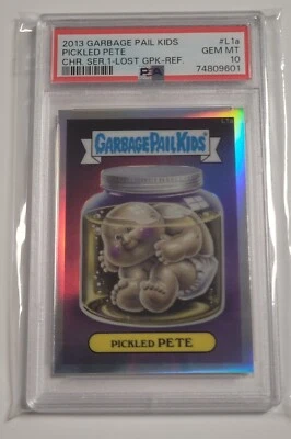 2013 Topps Chrome LOST Garbage Pail Kids L1a PICKLED PETE Refractor PSA 10 P0P 3 - Image 1 of 2