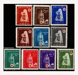 Croatia, Sc #B42-51, MNH, 1943, RED CROSS, NURSES, MEDICAL - Picture 1 of 1