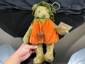 1998 Bunnies By The Bay Rare Limited #83/200 Mohair Bear Pumpkin Outfit - Picture 1 of 16