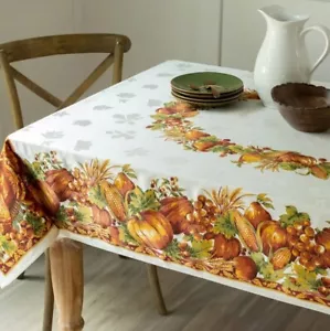 Thanksgiving Rectangular Tablecloth for Table Size 60 104 8 to 10 Chairs - Picture 1 of 4