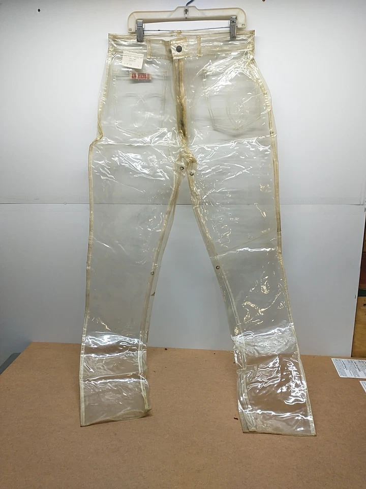 Pantalones para mujer transparentes de colección Parisienne Couture de vinilo transparente Gorpcore Boho raros  Foto 1 de 4