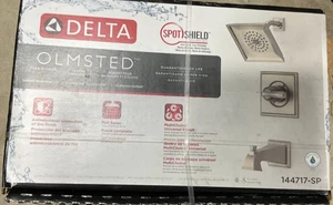 NEW Delta Olmsted Spotshield Tub & Shower Faucet Head Combo Bundle 144717-SP - Picture 1 of 2
