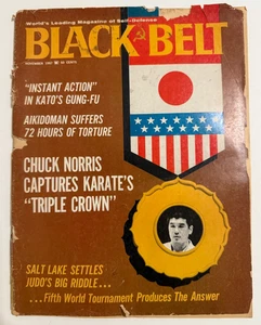 Rare 1967 Nov BLACK BELT MAGAZINE CHUCK NORRIS Karate's Triple Crown -TORN COVER - Picture 1 of 9