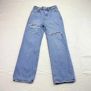 Pantalones de mezclilla Abercrombie & Fitch para mujer 27/4S años 90 relajados tiro alto pierna ancha desgastados - Imagen 1 de 15