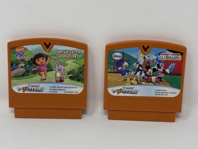 Vtech Vsmile Vmotion Mickey Mouse Clubhouse & Dora The Explorer Games lot - Image 1 of 3