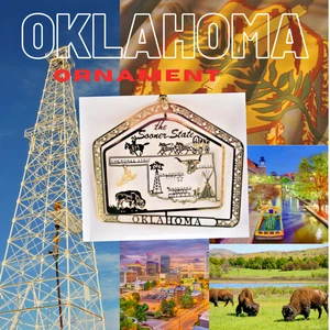 Oklahoma Weihnachtsschmuck, Messing Sooner State Landmarks - Bild 1 von 7