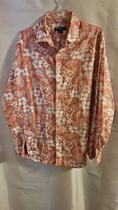 Mens Cremieux Size XL Orange Floral Long Sleeve Button Up Shirt - Bild 1 von 4