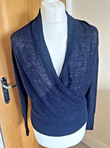 The Fold Calgary Maglione a Maglia Avvolgente Navy Taglia S (O) - Foto 1 di 11