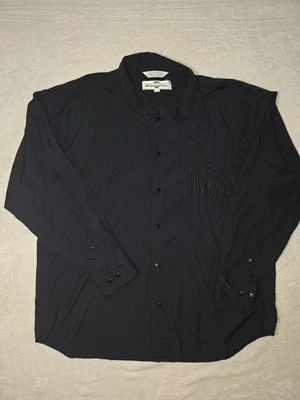 Bugatchi Uomo Michael Jordan SZ L Black  Button Up Long Sleeve Embroidered Shirt - Image 1 of 4
