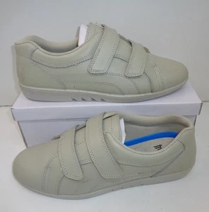Ladies Leather New Touch Fasten Womens Washable Casual Trainers Shoes UK Size 8 - Picture 1 of 7