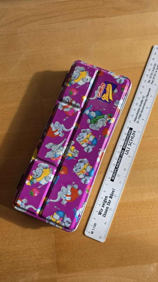 Stiftebox Metall Herlitz Elefanten Design Kinder. Zustand Ungenutzt - Bild 1 von 2