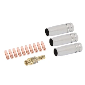 Complete 14PCS Welding Accessory Kit for MIG For MAG Torch For 15AK 0 9mm Tips - Photo 1/12